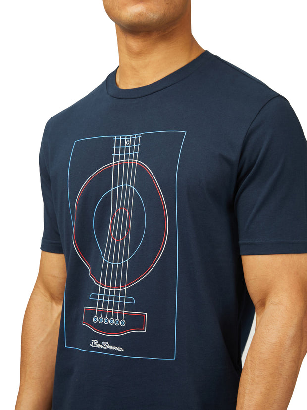BEN SHERMAN LINEAR GUITAR PRINT TEE