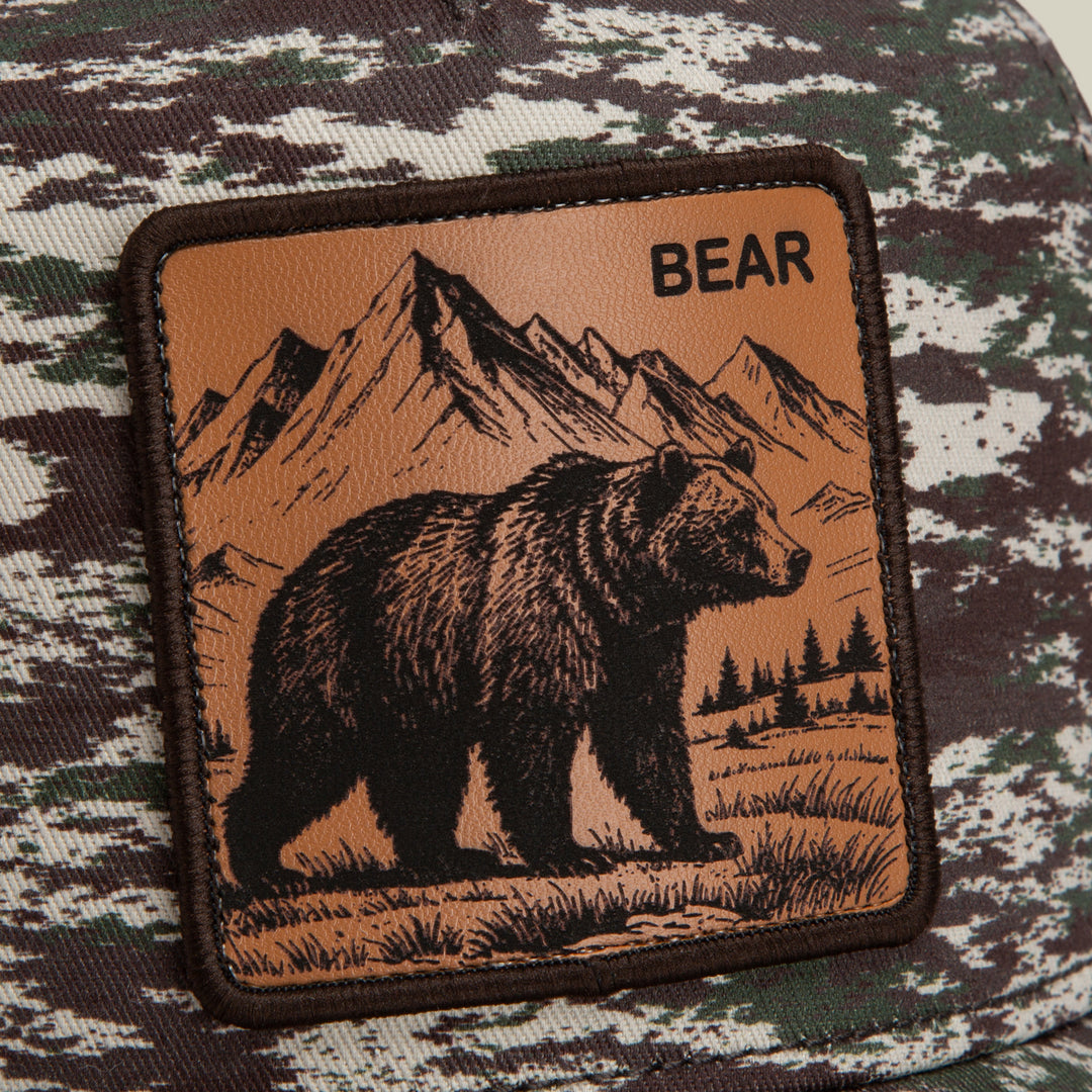GOORIN CAMO ENGRAVED BEAR TRUCKER HAT