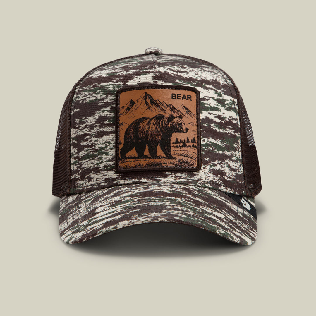 GOORIN CAMO ENGRAVED BEAR TRUCKER HAT