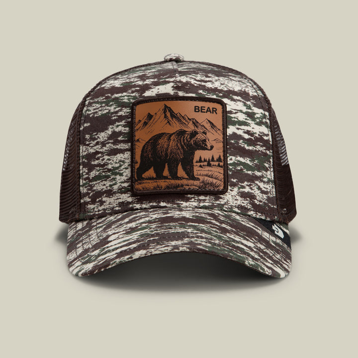 GOORIN CAMO ENGRAVED BEAR TRUCKER HAT