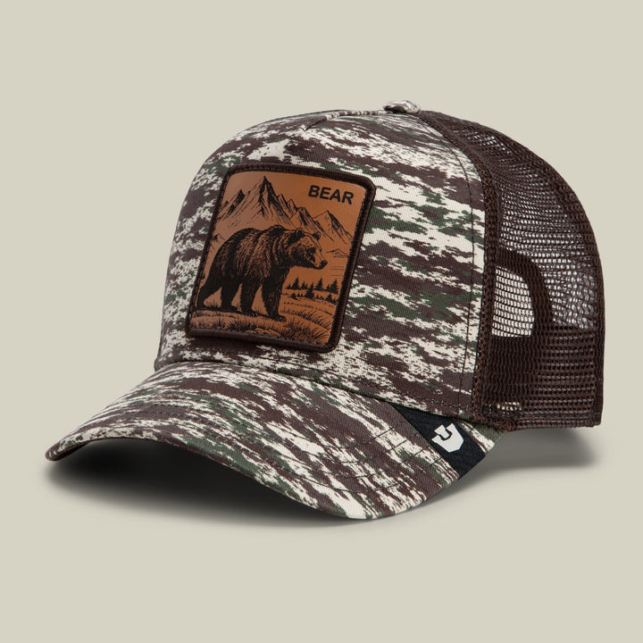 GOORIN CAMO ENGRAVED BEAR TRUCKER HAT