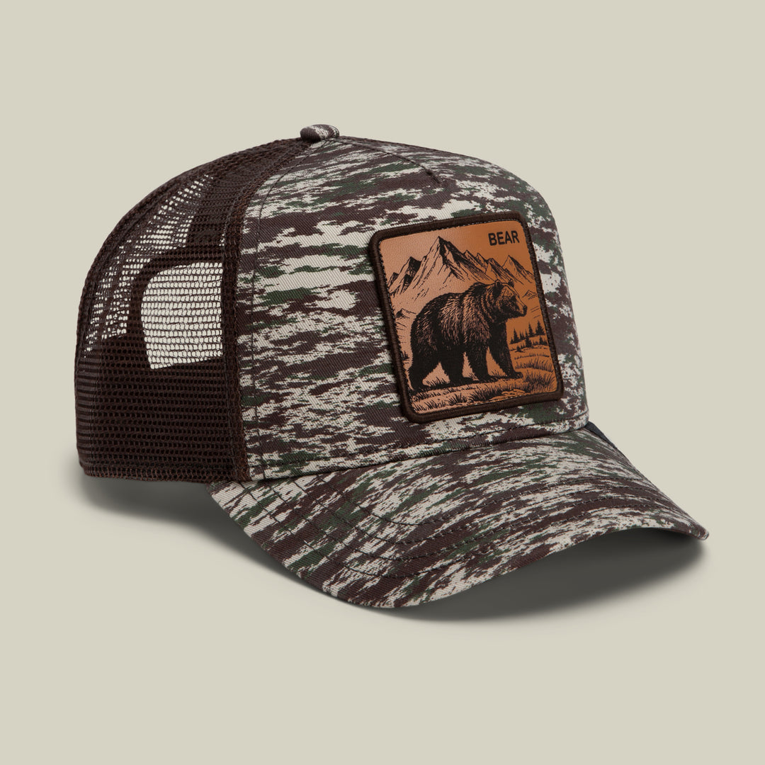 GOORIN CAMO ENGRAVED BEAR TRUCKER HAT