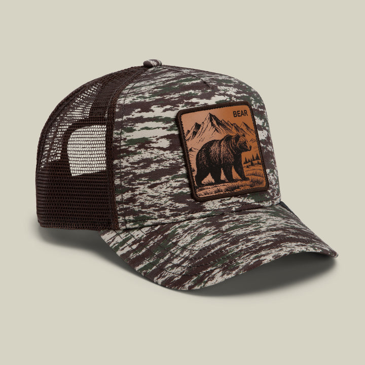 GOORIN CAMO ENGRAVED BEAR TRUCKER HAT
