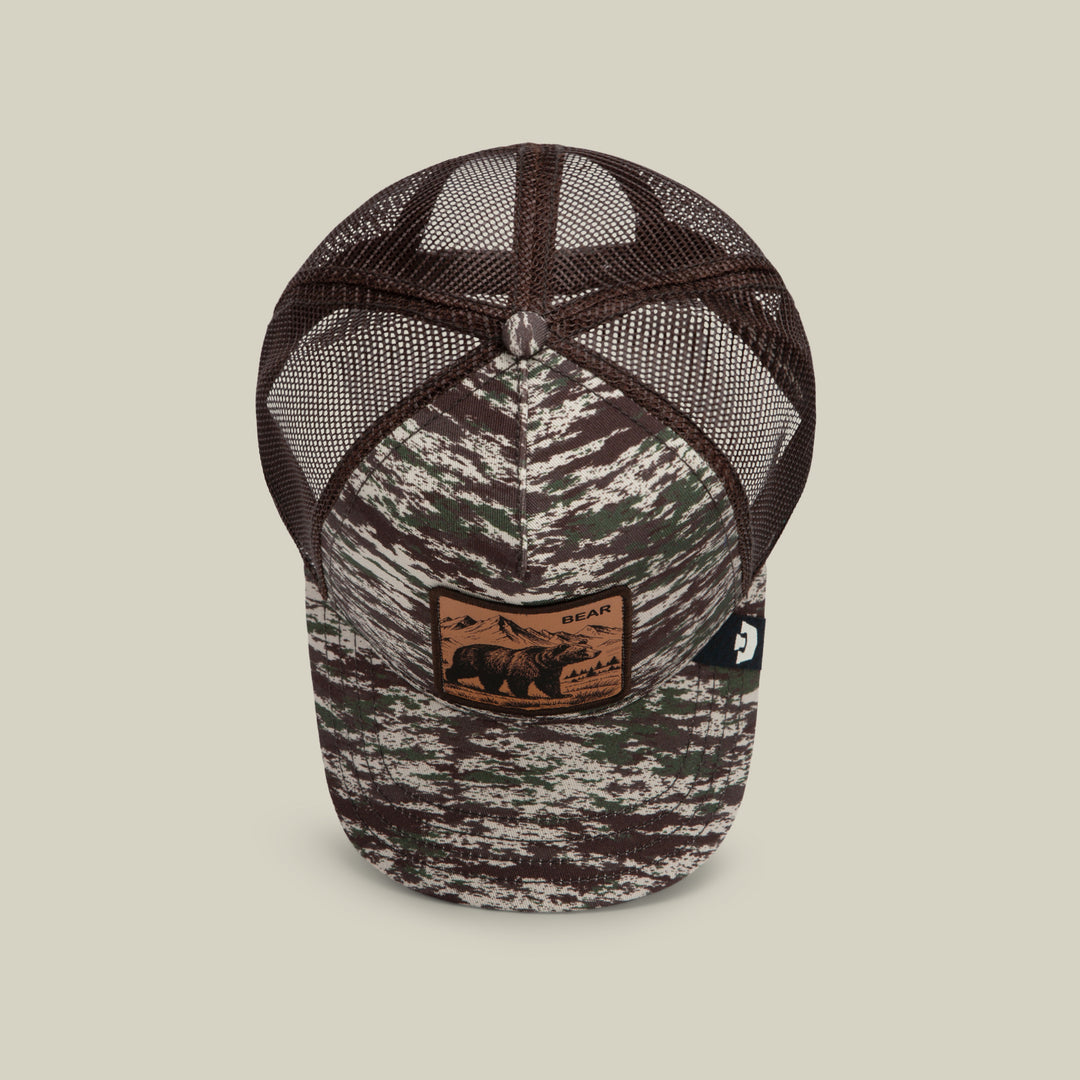 GOORIN CAMO ENGRAVED BEAR TRUCKER HAT