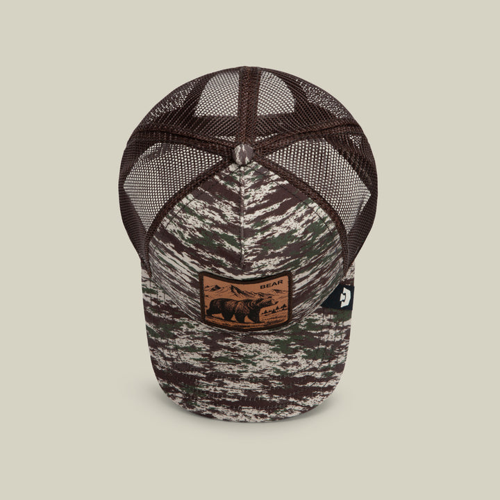 GOORIN CAMO ENGRAVED BEAR TRUCKER HAT