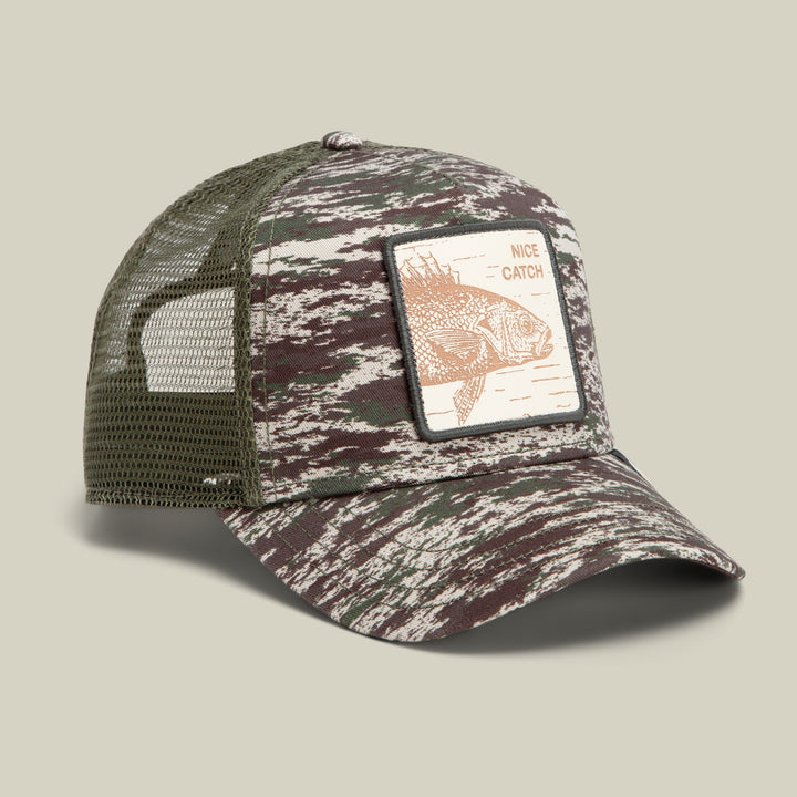 GOORIN CAMO ENGRAVED BASS TRUCKER HAT
