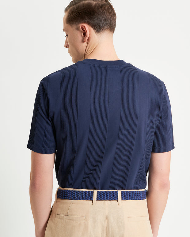 BEN SHERMAN TEXTURED VERTICAL STRIPE TEE