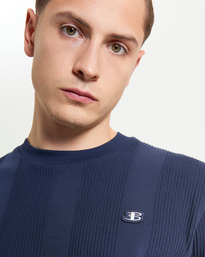 BEN SHERMAN TEXTURED VERTICAL STRIPE TEE