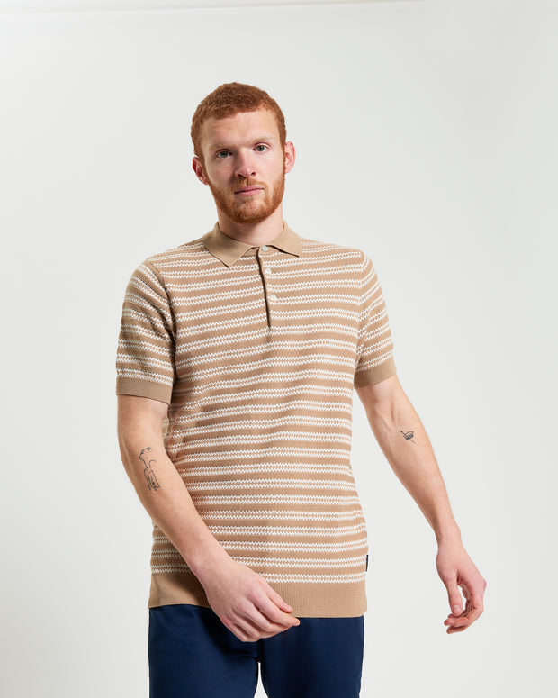 BEN SHERMAN JACQUARD STRIPE POLO