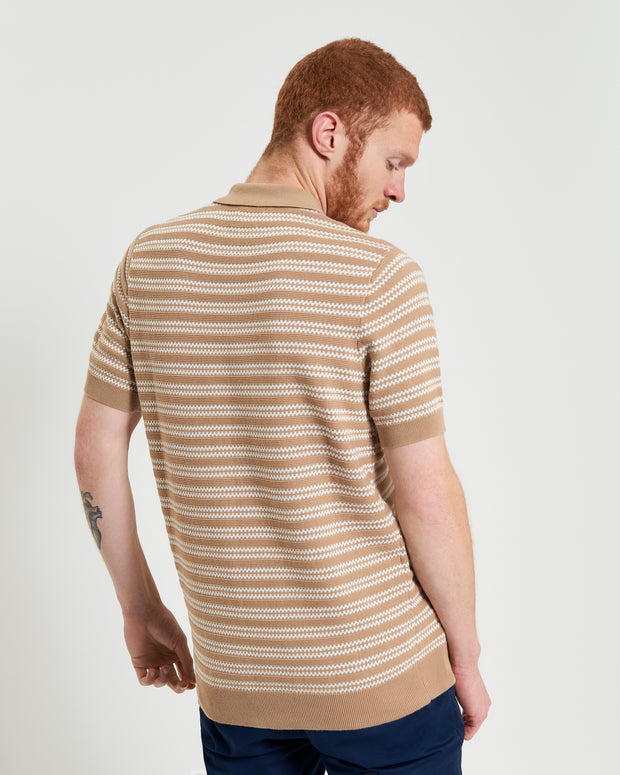 BEN SHERMAN JACQUARD STRIPE POLO