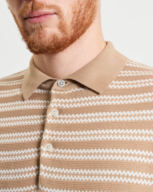 BEN SHERMAN JACQUARD STRIPE POLO
