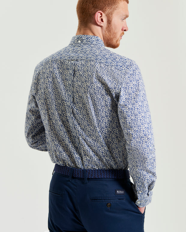 BEN SHERMAN MONO FLORAL PRINT L/S SHIRT