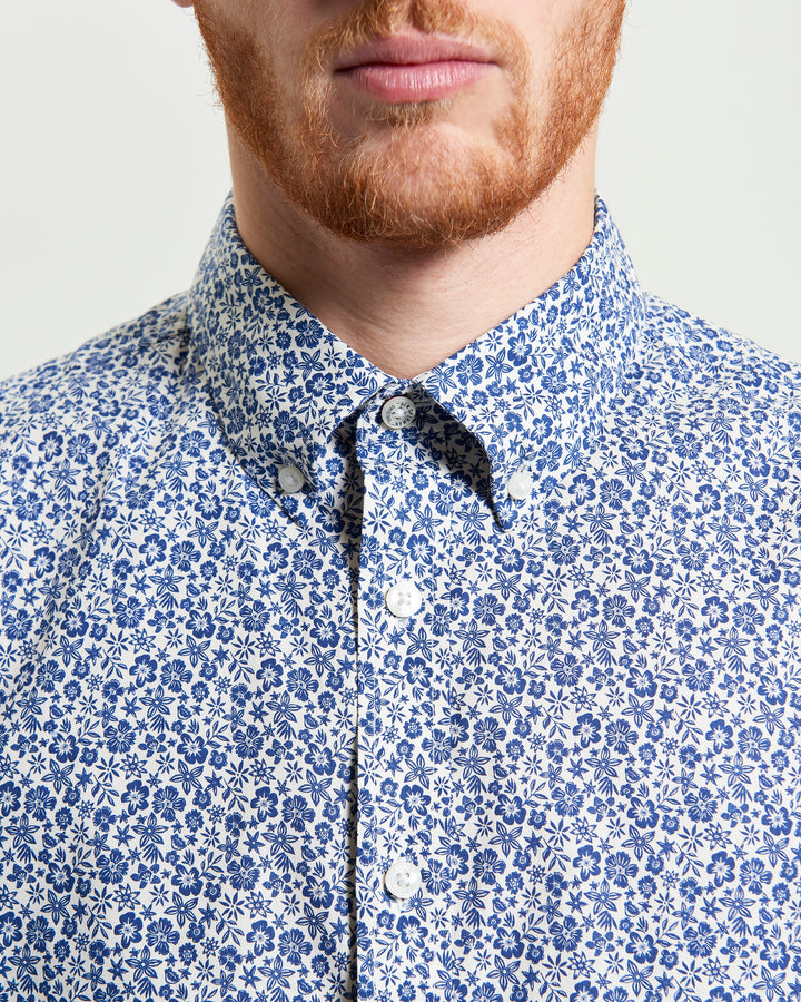 BEN SHERMAN MONO FLORAL PRINT L/S SHIRT