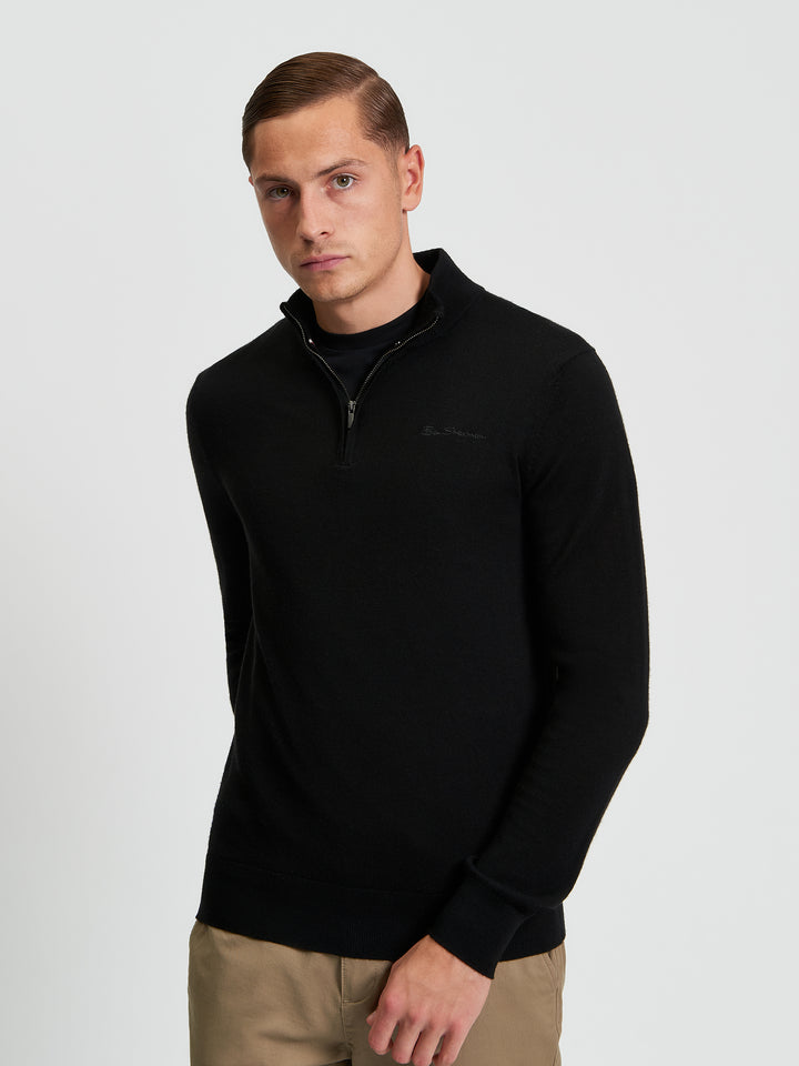BEN SHERMAN MERINO HALF ZIP KNIT