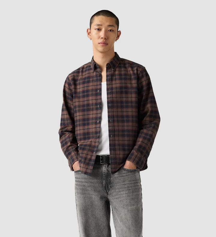 LEVI'S AUTHENTIC BUTTON DOWN CHOCOLATE PLAID