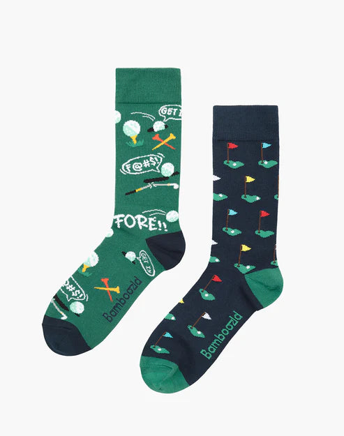 BAMBOOZLD GOLF FORE 2PK SOCK GIFT BOX