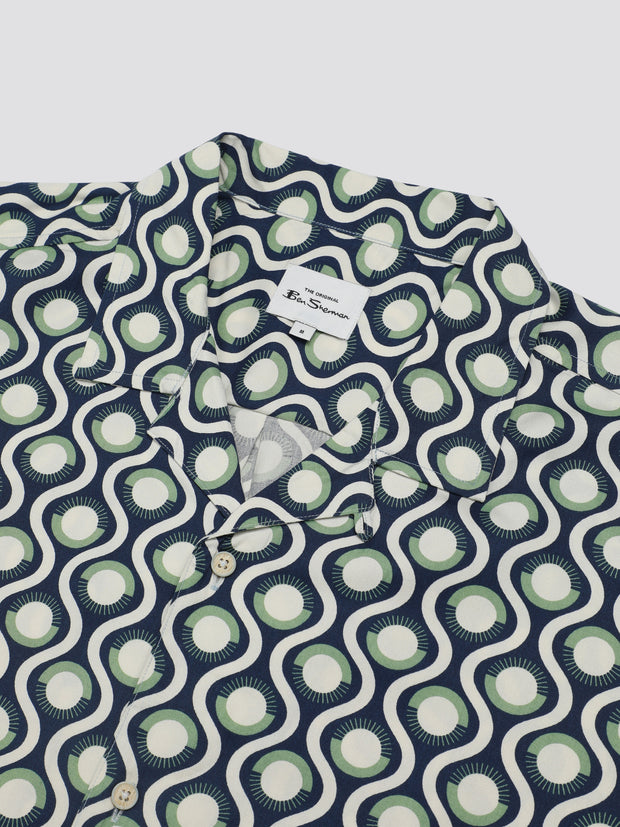 BEN SHERMAN RETRO GEO PRINT SS SHIRT