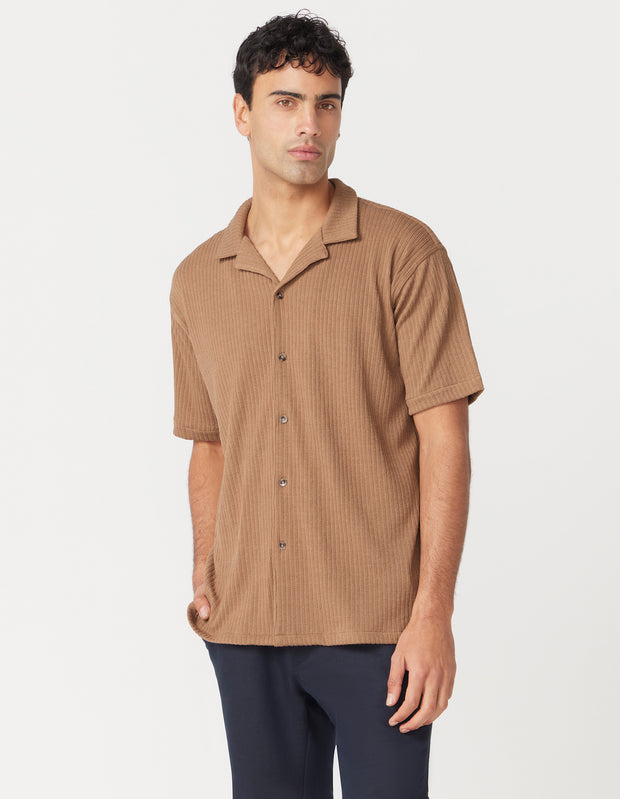 BEN SHERMAN STRIPE KNIT SS RELAXED SHIRT