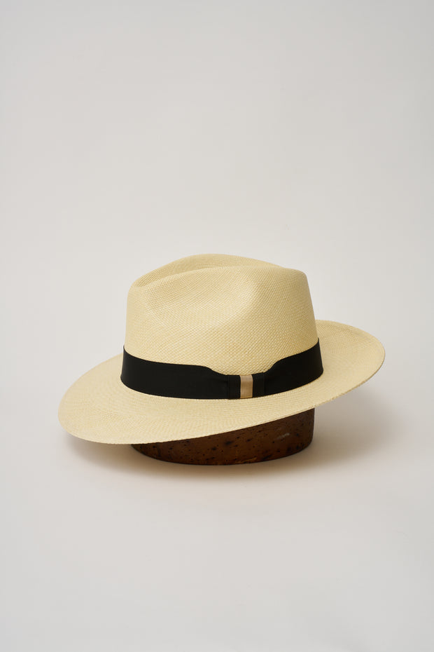 CAMILO CLASSIC PANAMA HAT NATURAL BLACK