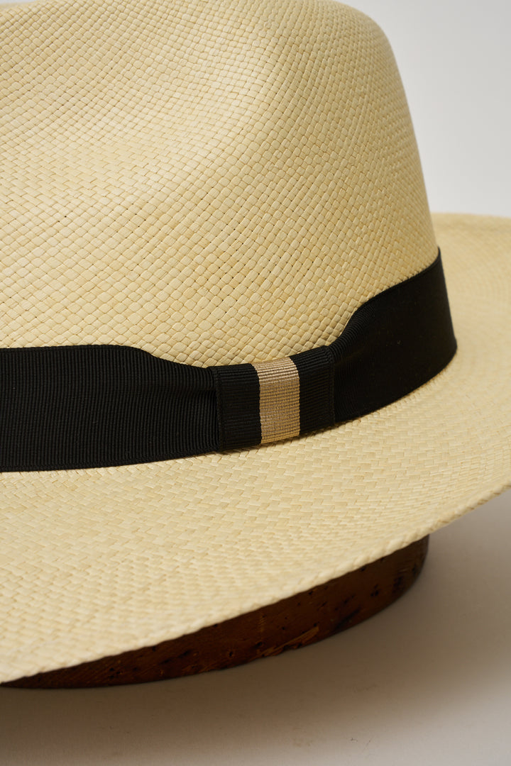 CAMILO CLASSIC PANAMA HAT NATURAL BLACK
