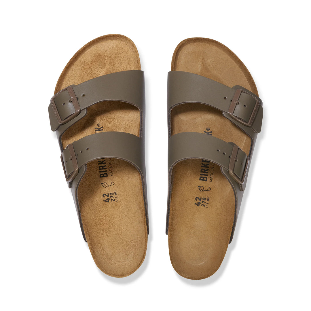 BIRKENSTOCK ARIZONA CONCRETE GREY SMOOTH LEATHER