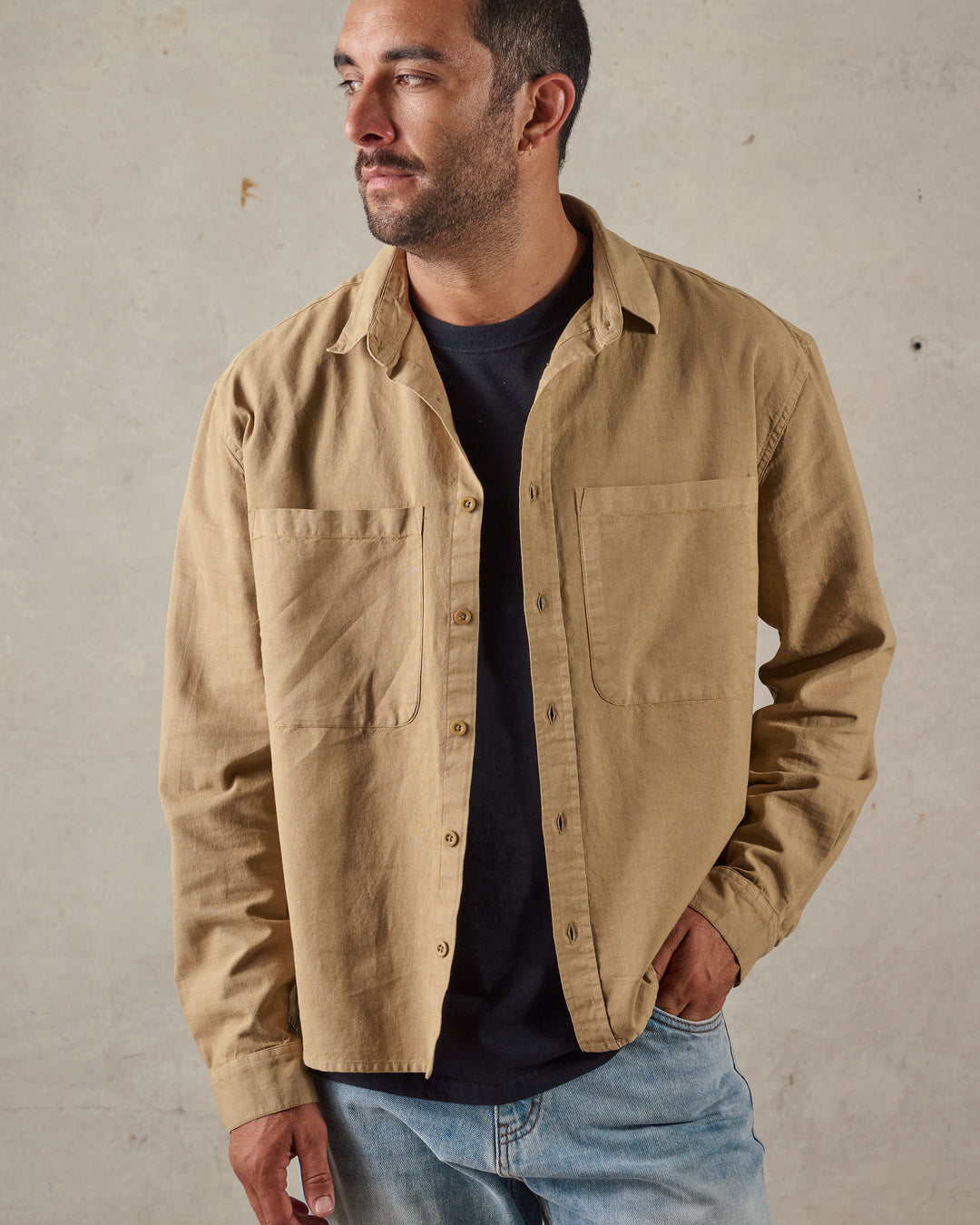 MCTAVISH LINEN BOXY LONG SLEEVE SHIRT