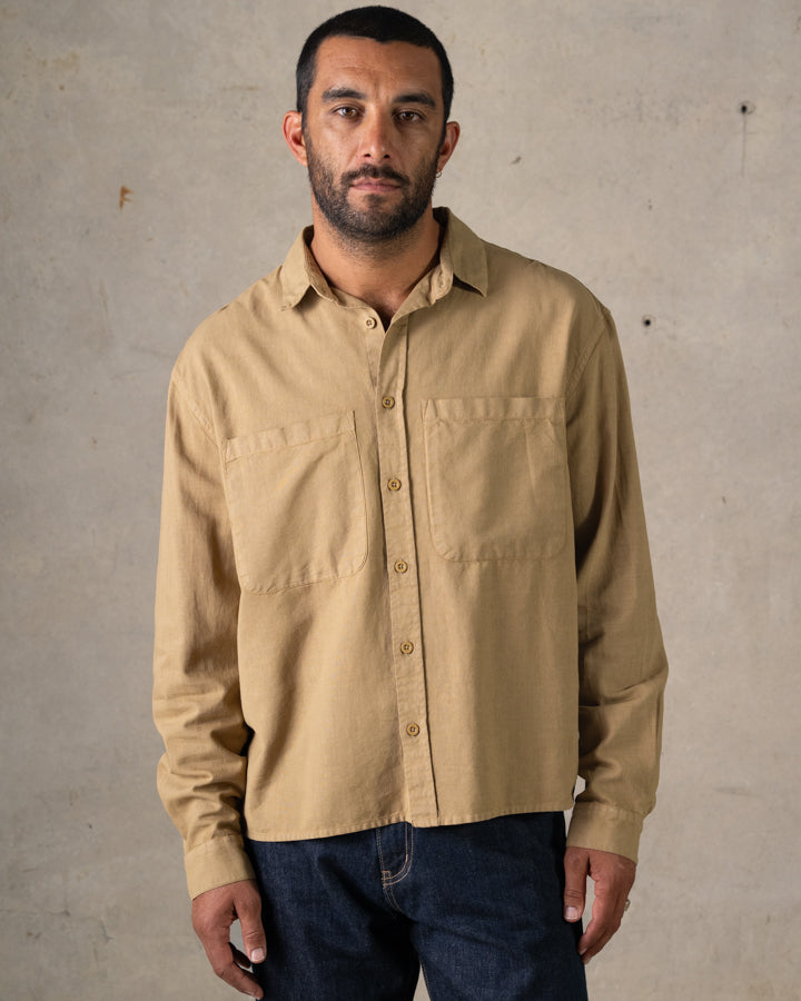 MCTAVISH LINEN BOXY LONG SLEEVE SHIRT