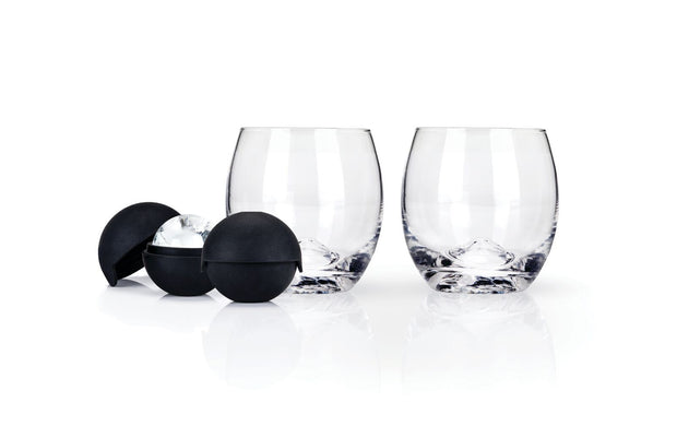 GLACIER ROCKS ICE BALL MOULD & TUMBLER SET