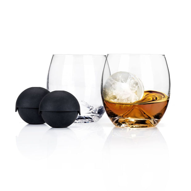 GLACIER ROCKS ICE BALL MOULD & TUMBLER SET