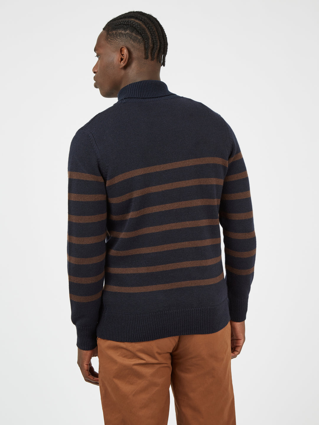 BEN SHERMAN TEXTURED STRIPE ROLL NECK *ONLINE ONLY*