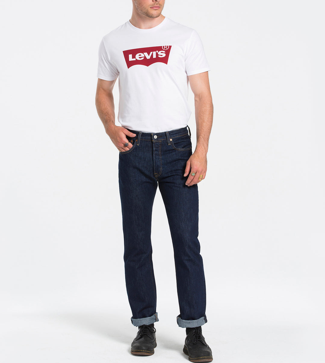 Levis 501 original fit jean rinse wash