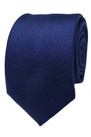 Abelard plain silk formal tie navy
