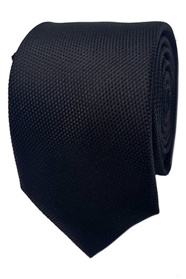 Abelard plain silk formal tie black