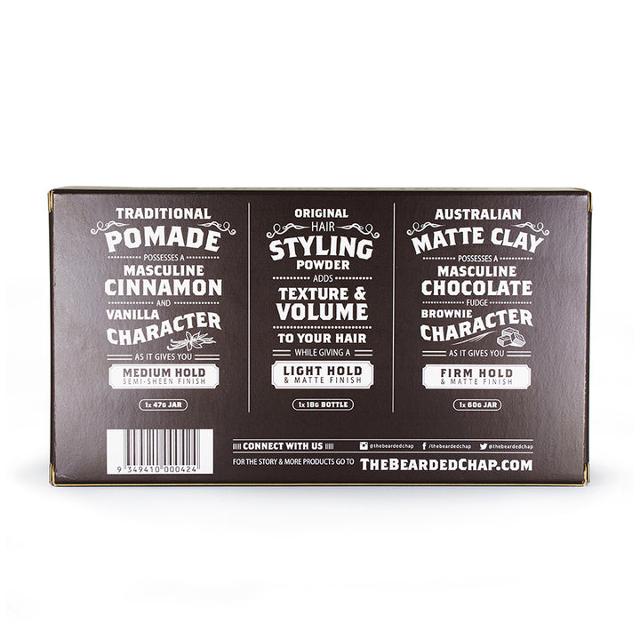 THE BEARDED CHAP HAIR STYLING TRILOGY KIT