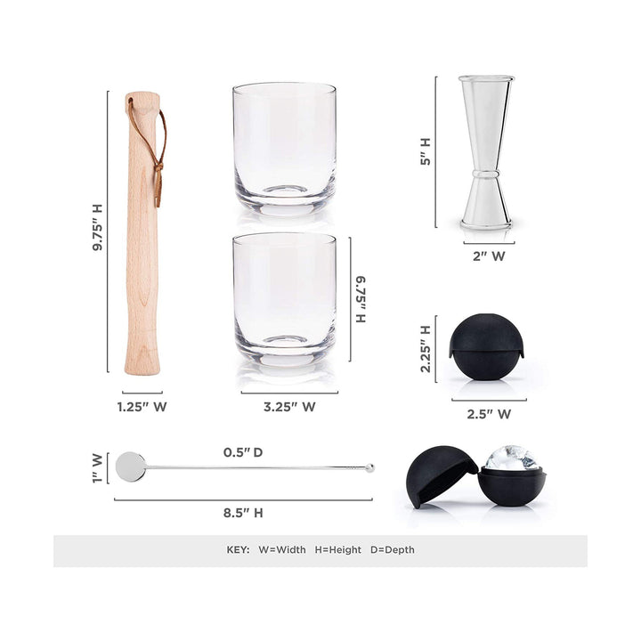 VISKI 7 PIECE MUDDLED COCKTAIL SET