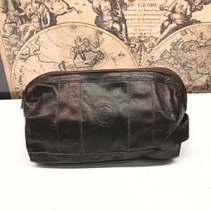 indepal Watson leather toilet bag vintage brown